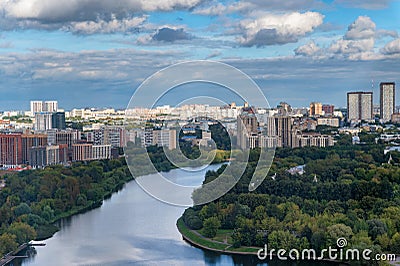 Moscow landscape. View of the Moscow from Izmailovsky park Stock Photo