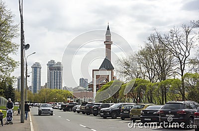 Moscow Memorial Mosque near Victory Park in Moscow Editorial Stock Photo