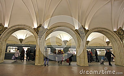 Moscow metro station Paveletskaya Editorial Stock Photo