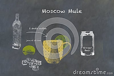 Moscow Mule Cocktail Recipe Stock Photo