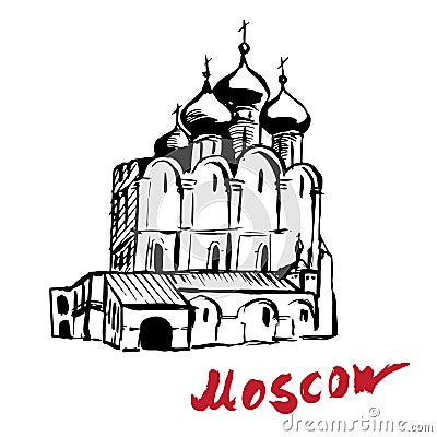 Moscow - Novodevichy cloister Vector Illustration