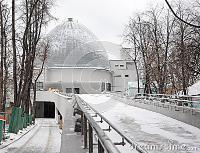 Moscow planetarium in winter Stock Photo