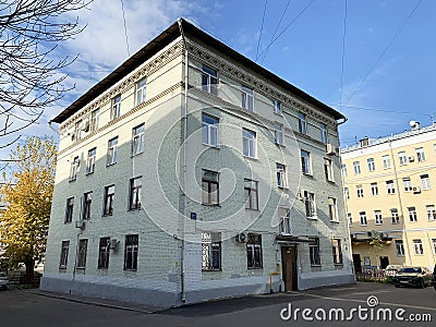 Moscow, Russia, October, 16, 2019. Moscow, Pokrovsky Boulevard, house 4/17 building 3. Warehouse 1901, architect D. E. Vinogradov Editorial Stock Photo