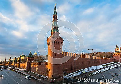 Moscow river and Kremlin embankment at winter Stock Photo