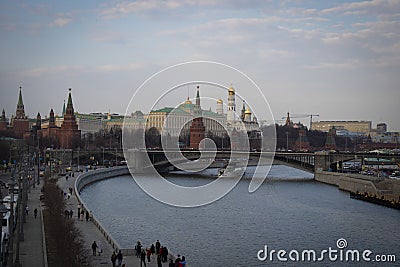 Moscow! River Moscow and Kremlin. Editorial Stock Photo