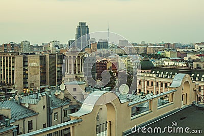 Moscow roofs evening view Editorial Stock Photo