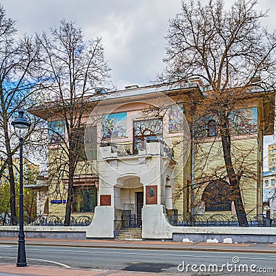 Moscow, Russia, April 30, 2020: building of the house-museum of Maxim Gorky Art Nouveau style, architect Fedor Shekhtel, 1900-1903 Editorial Stock Photo