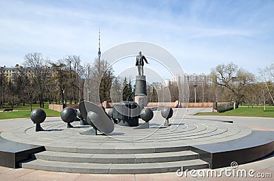 Model of Solar system with rotating planets, Moscow, Russia Editorial Stock Photo