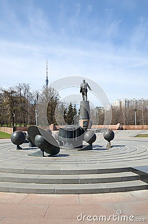 Model of Solar system with rotating planets, Moscow, Russia Editorial Stock Photo