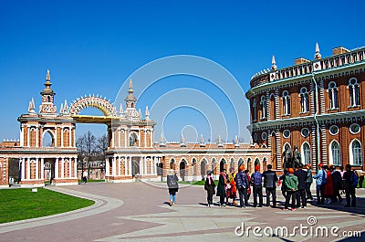 MOSCOW, RUSSIA - April, 2019: Tsaritsyno estate in spring day Editorial Stock Photo