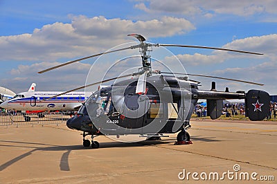 MOSCOW, RUSSIA - AUG 2015: utility helicopter Ka-226 Hoodlum pre Editorial Stock Photo