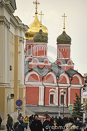 Moscow, Russia 08.05.2023.Building of Znamensky Monastery in Moscow Editorial Stock Photo