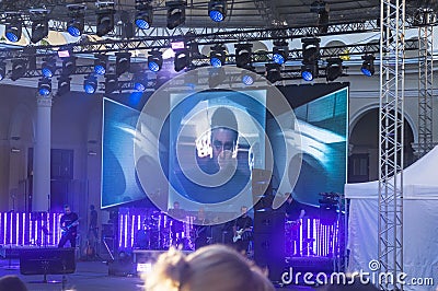 Moscow, Russia - 07.28.2023 - Concert of the rock band at VDNKH park. City Editorial Stock Photo