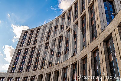 Moscow, Russia - Feb 21, 2020. Office building on Academician Sakharov Avenue Editorial Stock Photo