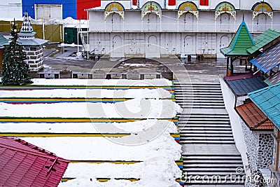 Moscow, Russia - February 23, 2022 :The iconic complex Kremlin in Izmailovo aka Izmailovskiy Kremlin, a cultural center Editorial Stock Photo