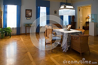 Memorial Museum of the Grand Duchess Elizabeth Fedorovna Romanova. The interior of the reception room for receiving visitors Editorial Stock Photo