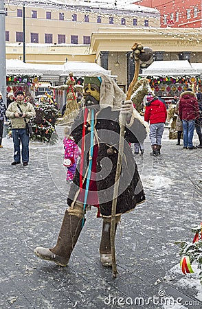 Mummers on Shrovetide festivities Editorial Stock Photo
