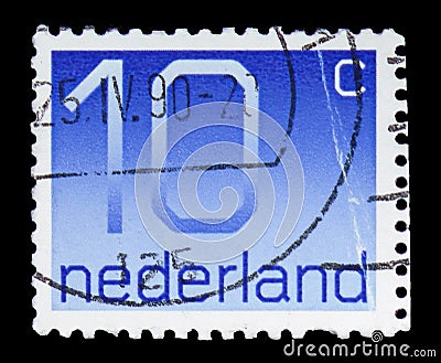 Numeral, 10 Dutch cents, Figure type 