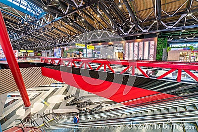 Moscow, Russia - 2020: interior of the Sheremetyevo International Airport Terminal Editorial Stock Photo