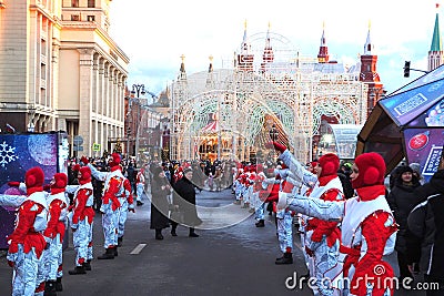 MOSCOW, RUSSIA, JANUARY 5, 2020. Christmas Journey 2020. New Year and Christmas festival in Moscow. Editorial Stock Photo