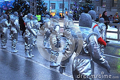 MOSCOW, RUSSIA, JANUARY 5, 2020. Christmas Journey 2020. New Year and Christmas festival in Moscow. Editorial Stock Photo