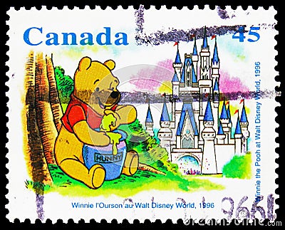 Winnie The Pooh at Disney World, 1996, Winnie the Pooh serie, circa 1996 Editorial Stock Photo