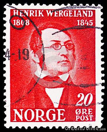 Henrik Wergeland 1808-1845, serie, circa 1945 Editorial Stock Photo