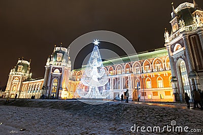 Moscow,Russia-January 06,2018: Tsaritsyno during Christmas time. Editorial Stock Photo