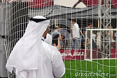 Football fan from Qatar Editorial Stock Photo