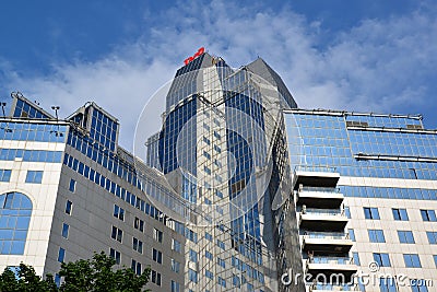 Moscow, Russia -03 June 2016. The administrative complex of OAO Russian Railways on street Kalanchevskaya Editorial Stock Photo