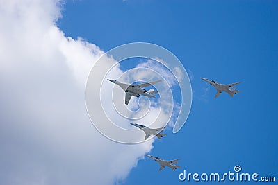MOSCOW, RUSSIA - June 24, 2020: Air superiority fighter, multirole fighter MiG-29 Editorial Stock Photo
