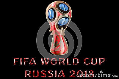 Moscow, Russia, June 14 2018, FIFA - red metallic shiny word tex Editorial Stock Photo