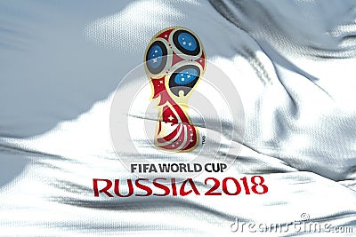 Moscow, Russia, June 14 2018, FIFA - waving fabric texture of th Editorial Stock Photo