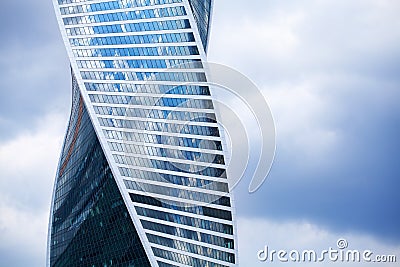 MOSCOW, RUSSIA - JUNE 18, 2019: financial district Moscow city International Business Center, spiral skyscraper the Evolution Editorial Stock Photo