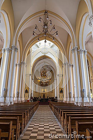 Interior Roman Catholic Cathedral of the Immaculate Conception o Editorial Stock Photo