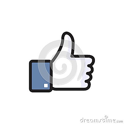 Moscow, Russia - June 20, 2017: Facebook Like Vector Icon Editorial Stock Photo