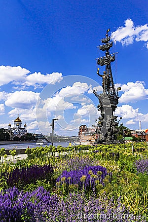 MOSCOW, RUSSIA-8 of JUNE. monument (Peter I) work of the sculpt Editorial Stock Photo