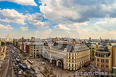 View of the city highway New Square in centre of Moscow Editorial Stock Photo