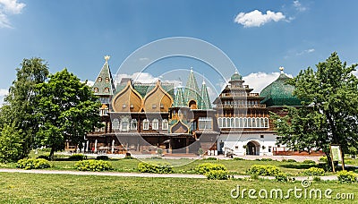 Wooden palace of Tsar Alexei I Mikhailovich in Kolomenskoye, Mos Stock Photo