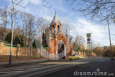 Moscow, Russia, Lefortovo. Vvedenskoye German cemetery. South main entrance. Stock Photo