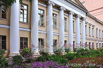 Moscow, Russia - 10 March. 2000. Nebolsin's house, also Gagarin's house on territory of the Filatov Children Editorial Stock Photo