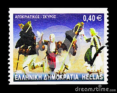 Apokriatikos - Skyros, Greek Dances serie, circa 2002 Editorial Stock Photo