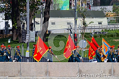 Moscow, Russia, May 9, 2018 - end of the parade on Red Square on the occasion of the victory in the Great Patriotic War, the Editorial Stock Photo