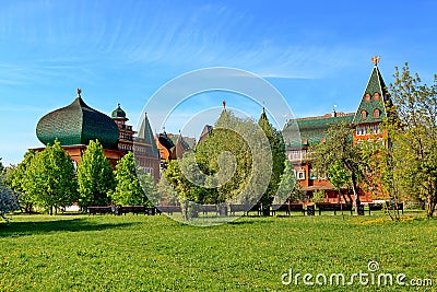 Moscow, Russia - May 11, 2018: Palace of Tsar Alexei Mikhailovich and the beauty of nature Editorial Stock Photo