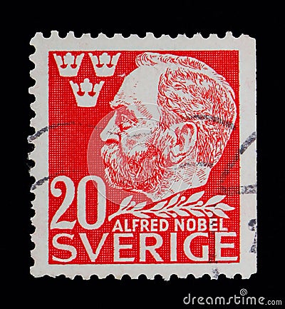 Alfred Nobel, serie, circa 1946 Editorial Stock Photo