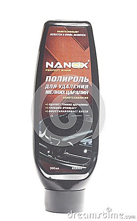 Moscow, Russia, November 09,2022: NANOX NANOTECHNOLOGY SCRATCH SWIRL REMOVER Polish for removing small scratches. Editorial Stock Photo