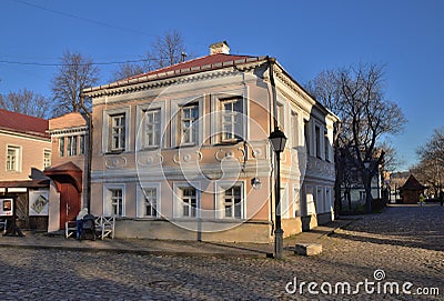 Moscow, Russia, November 10, 2021: Old hisroric house on territory of Krutitsky courtyard, Krutitsy Patriarchal Metochion 13th Editorial Stock Photo