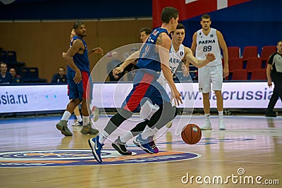 Mikhail Kulagin 30 in a basketball game Editorial Stock Photo
