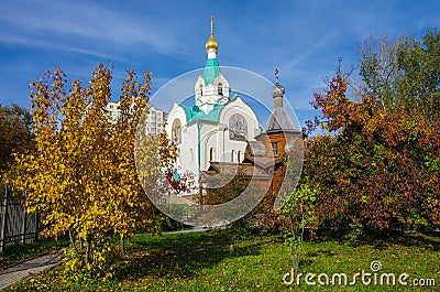 Moscow, Russia - Oktober, 2019: The Church Svyatitelya Iova, Patriarch of Moscow and all Russia in Kuntsevo Editorial Stock Photo