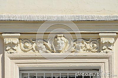 Moscow, Russia, June, 12, 2017, Old mansion in Serebryanichesky lane, the house 7. Decorative elements Editorial Stock Photo